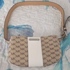 Michael Kors Beige and White Belt Bag